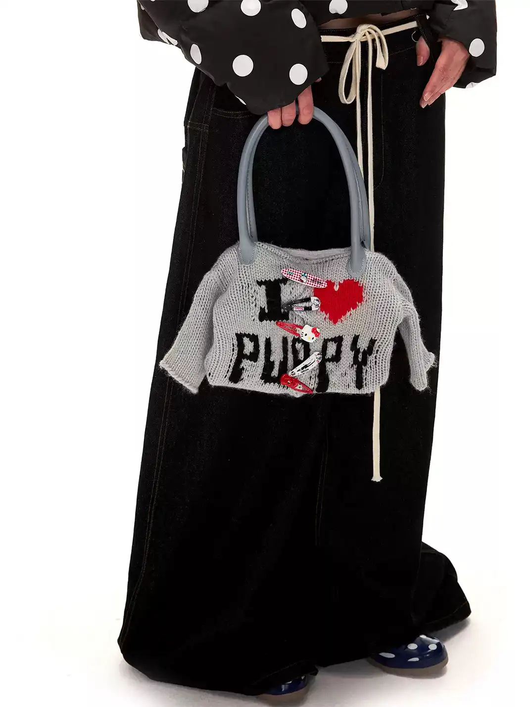 ANTERIOR LOVED | "I LOVE PUPPY" Letter Knitted Bag