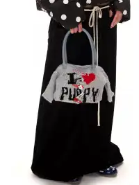 ANTERIOR LOVED | "I LOVE PUPPY" Letter Knitted Bag