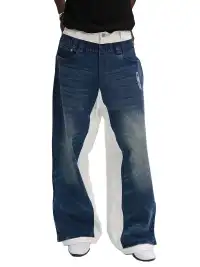ANTERIOR LOVED | Double-layer Blue Spliced White-base Jeans