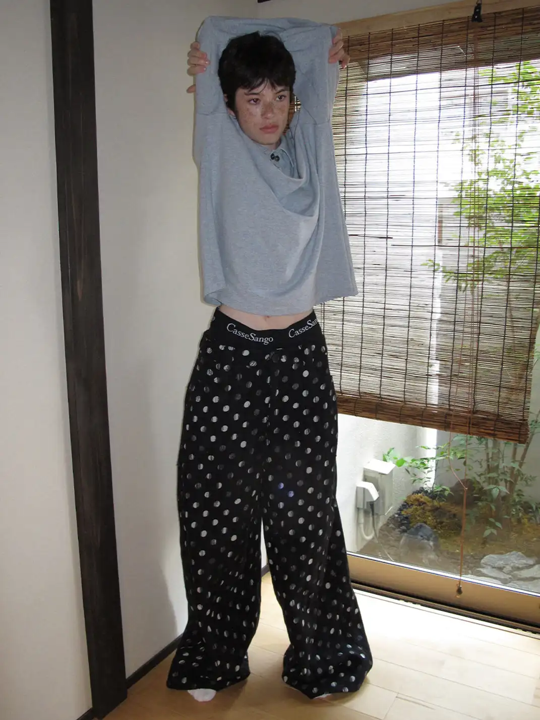 ANTERIOR LOVED | Black Polka Dot Loose Wide-leg Casual Pants