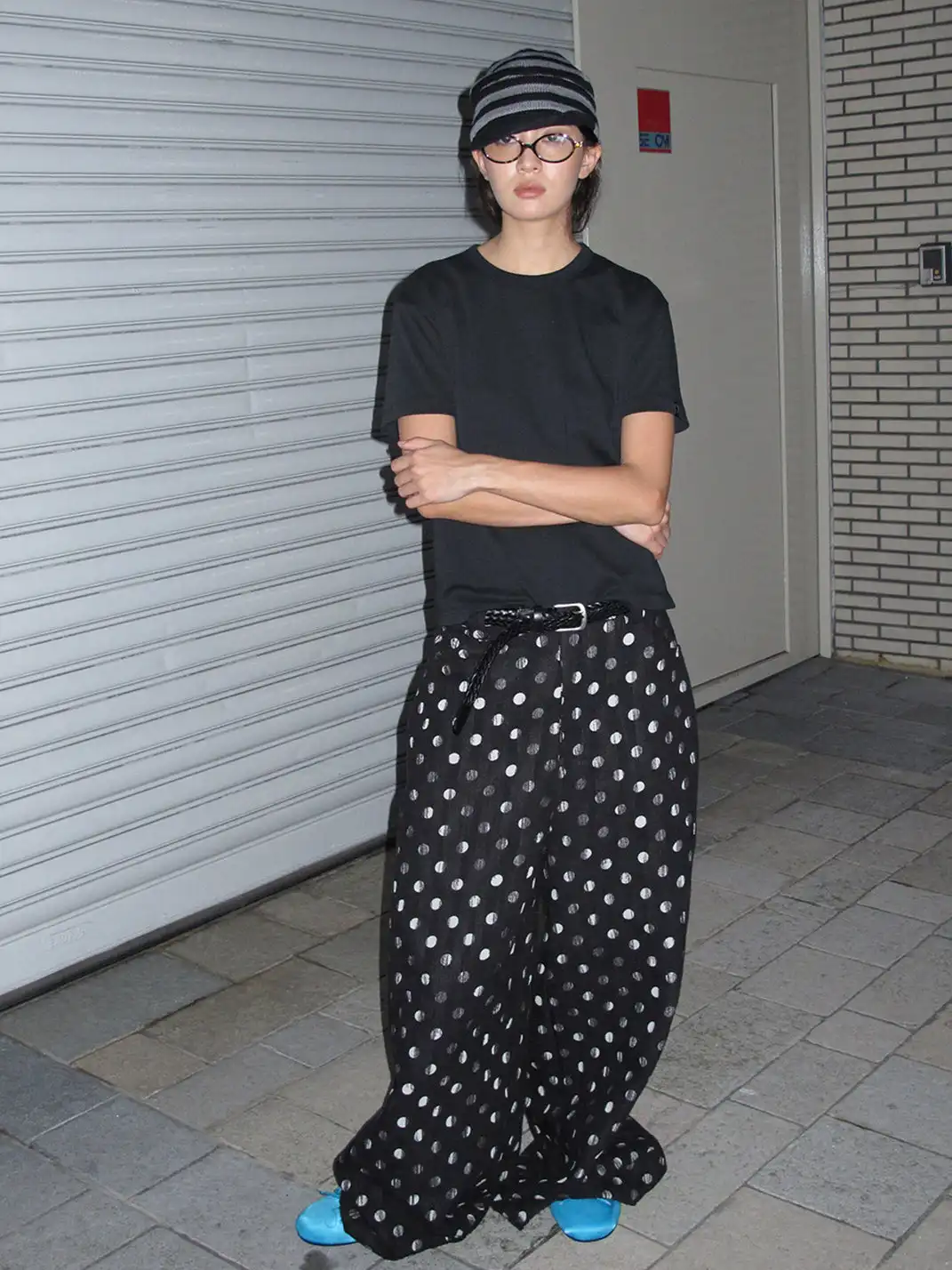 ANTERIOR LOVED | Black Polka Dot Loose Wide-leg Casual Pants