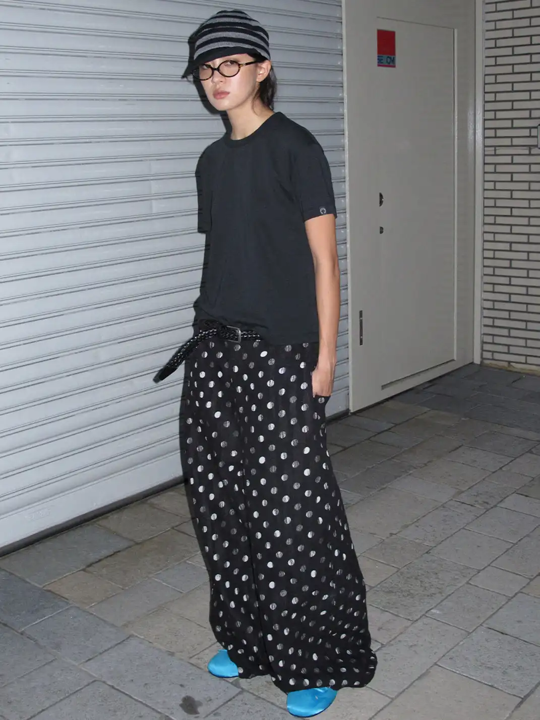 ANTERIOR LOVED | Black Polka Dot Loose Wide-leg Casual Pants