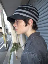 ANTERIOR LOVED | Striped Knit Slouchy Baseball Cap