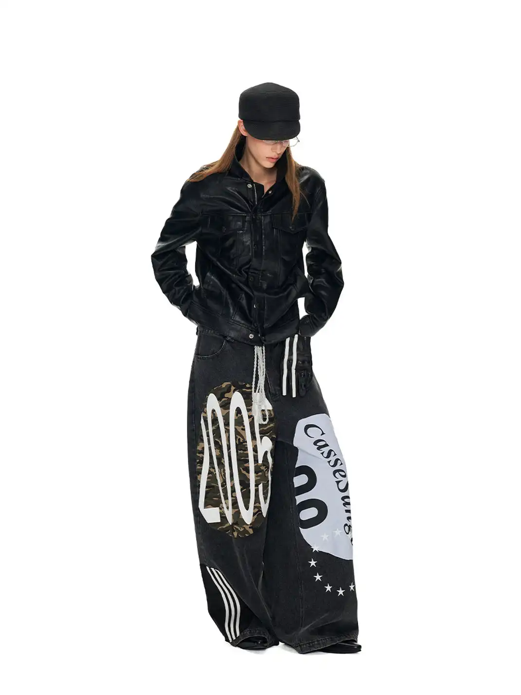 ANTERIOR LOVED | Deconstructed Graffiti Patchwork Curved Jeans
