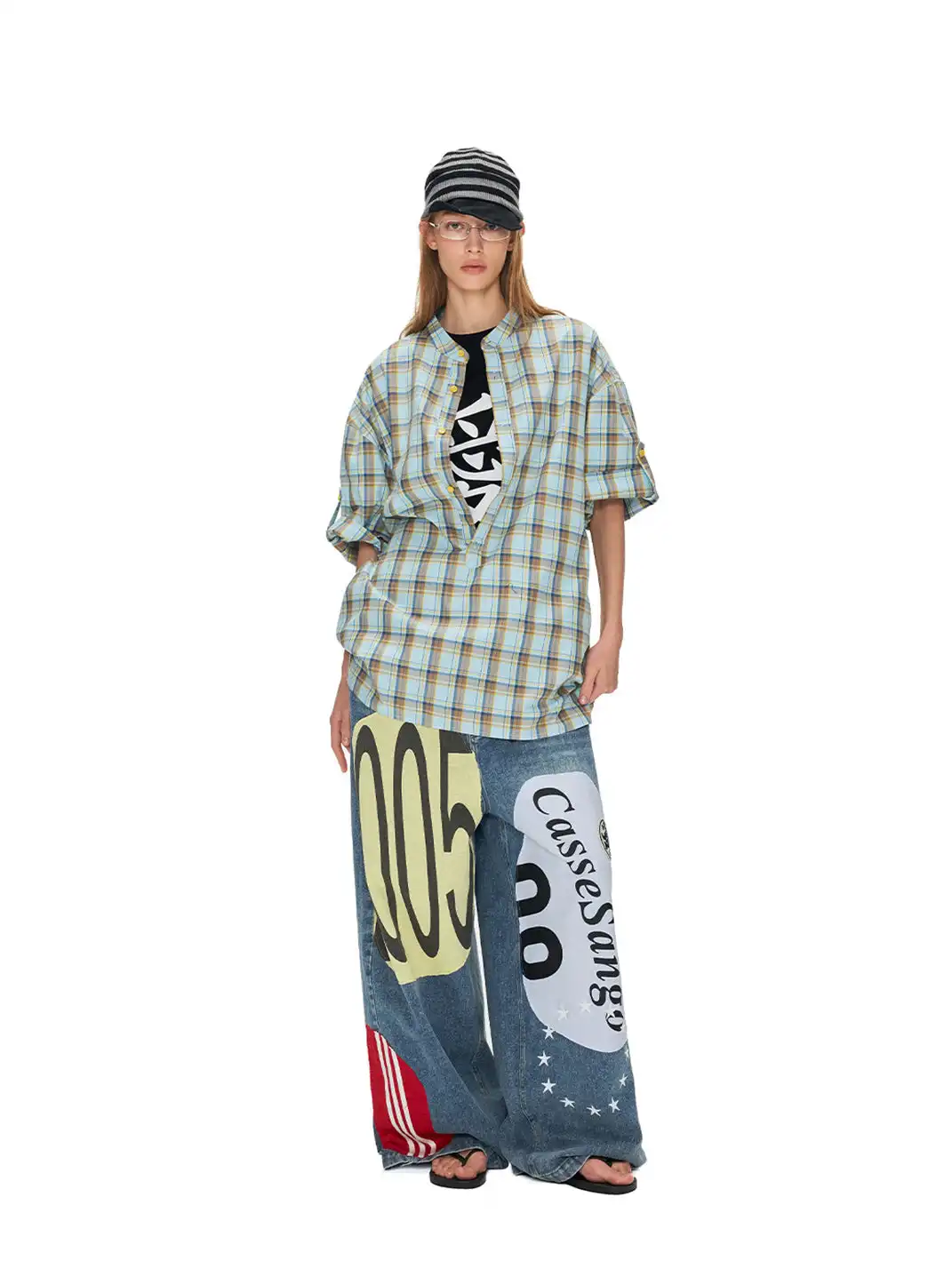 ANTERIOR LOVED | Deconstructed Graffiti Patchwork Curved Jeans