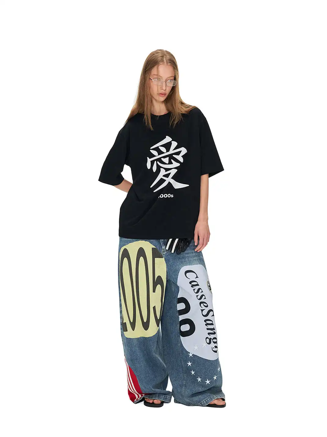 ANTERIOR LOVED | Deconstructed Graffiti Patchwork Curved Jeans