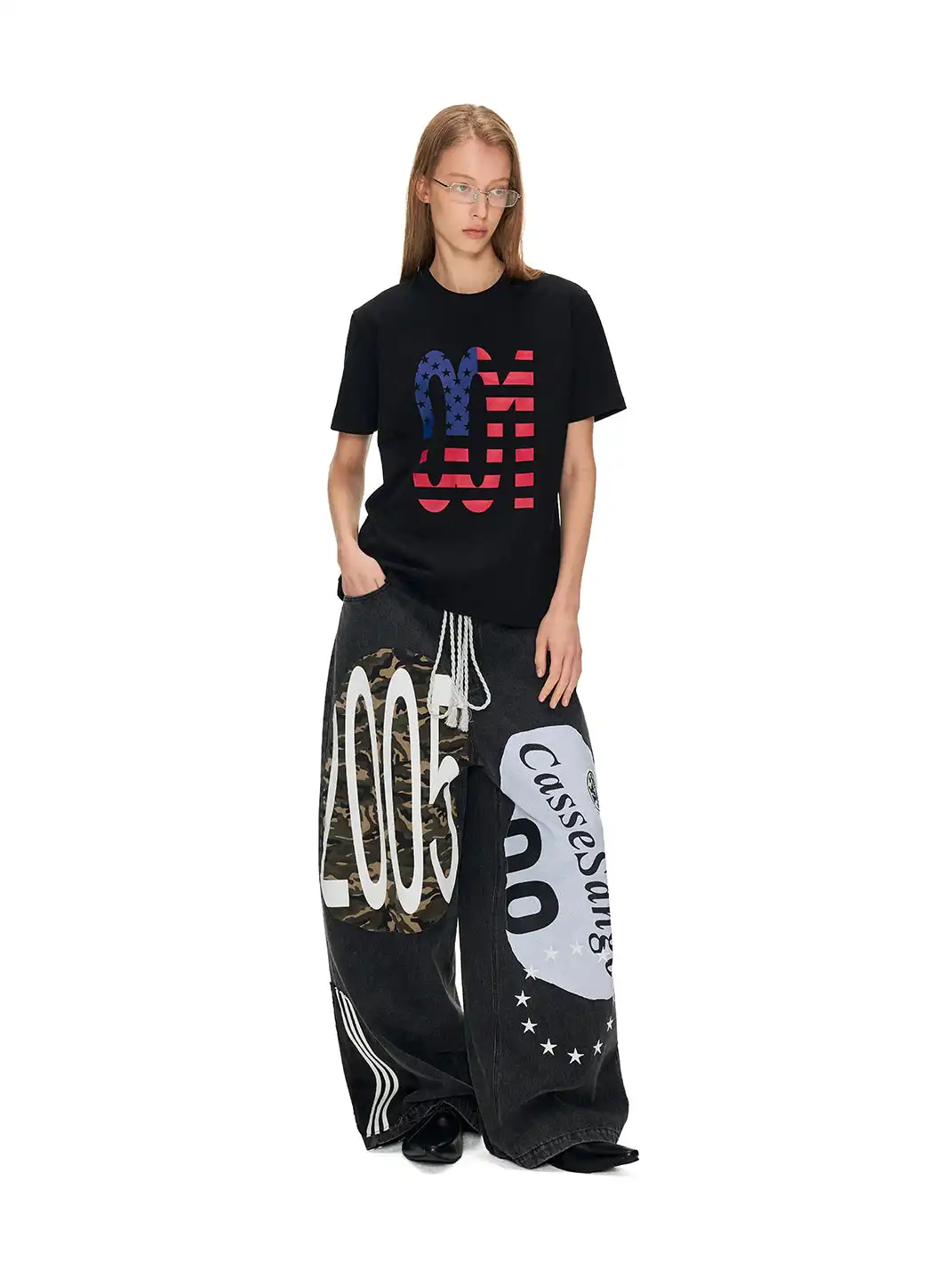ANTERIOR LOVED | Deconstructed Graffiti Patchwork Curved Jeans