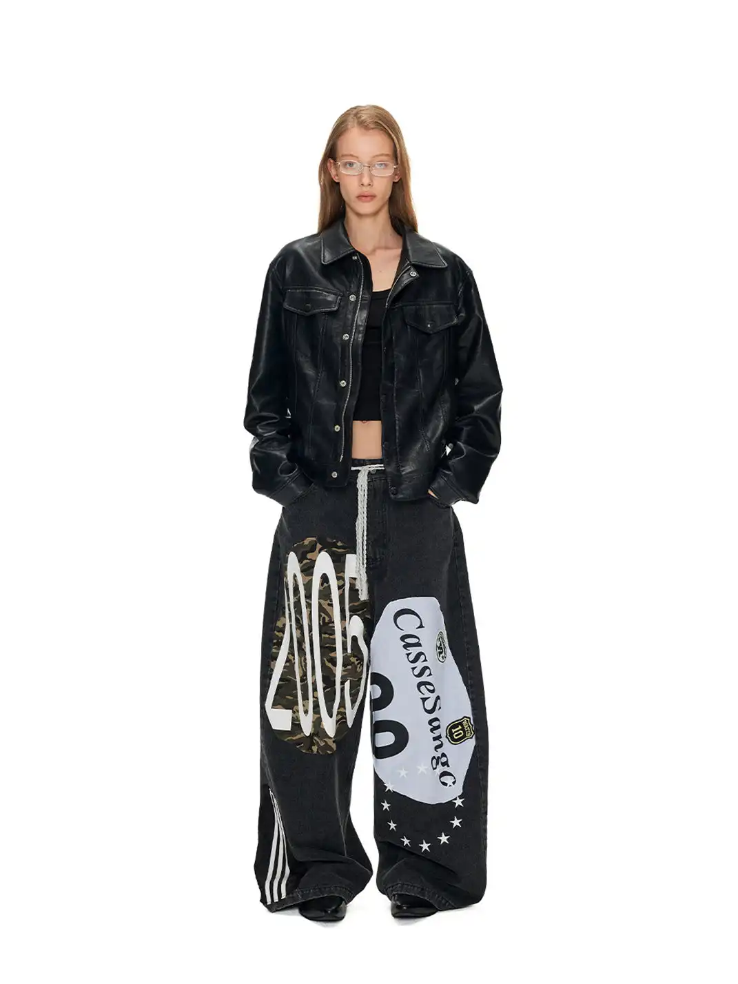 ANTERIOR LOVED | Deconstructed Graffiti Patchwork Curved Jeans