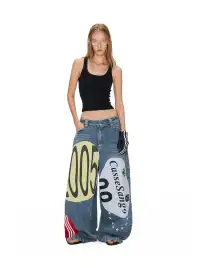 ANTERIOR LOVED | Deconstructed Graffiti Patchwork Curved Jeans