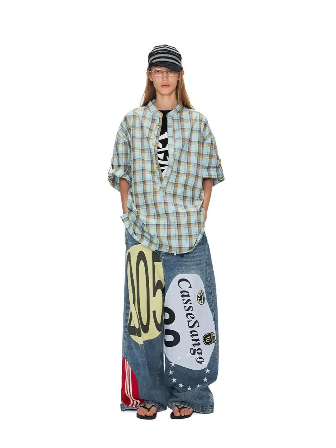 ANTERIOR LOVED | Deconstructed Graffiti Patchwork Curved Jeans