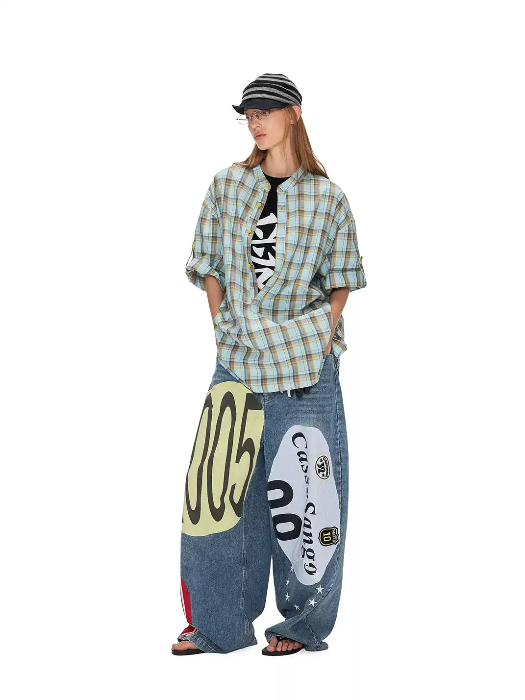 ANTERIOR LOVED | Blue And Yellow Plaid Polo Short Sleeve Shirt
