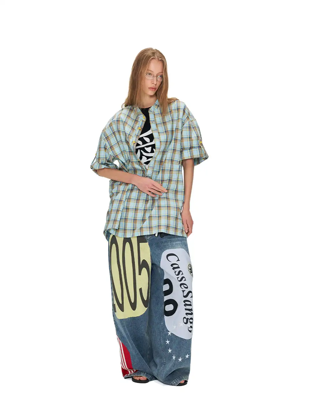 ANTERIOR LOVED | Blue And Yellow Plaid Polo Short Sleeve Shirt