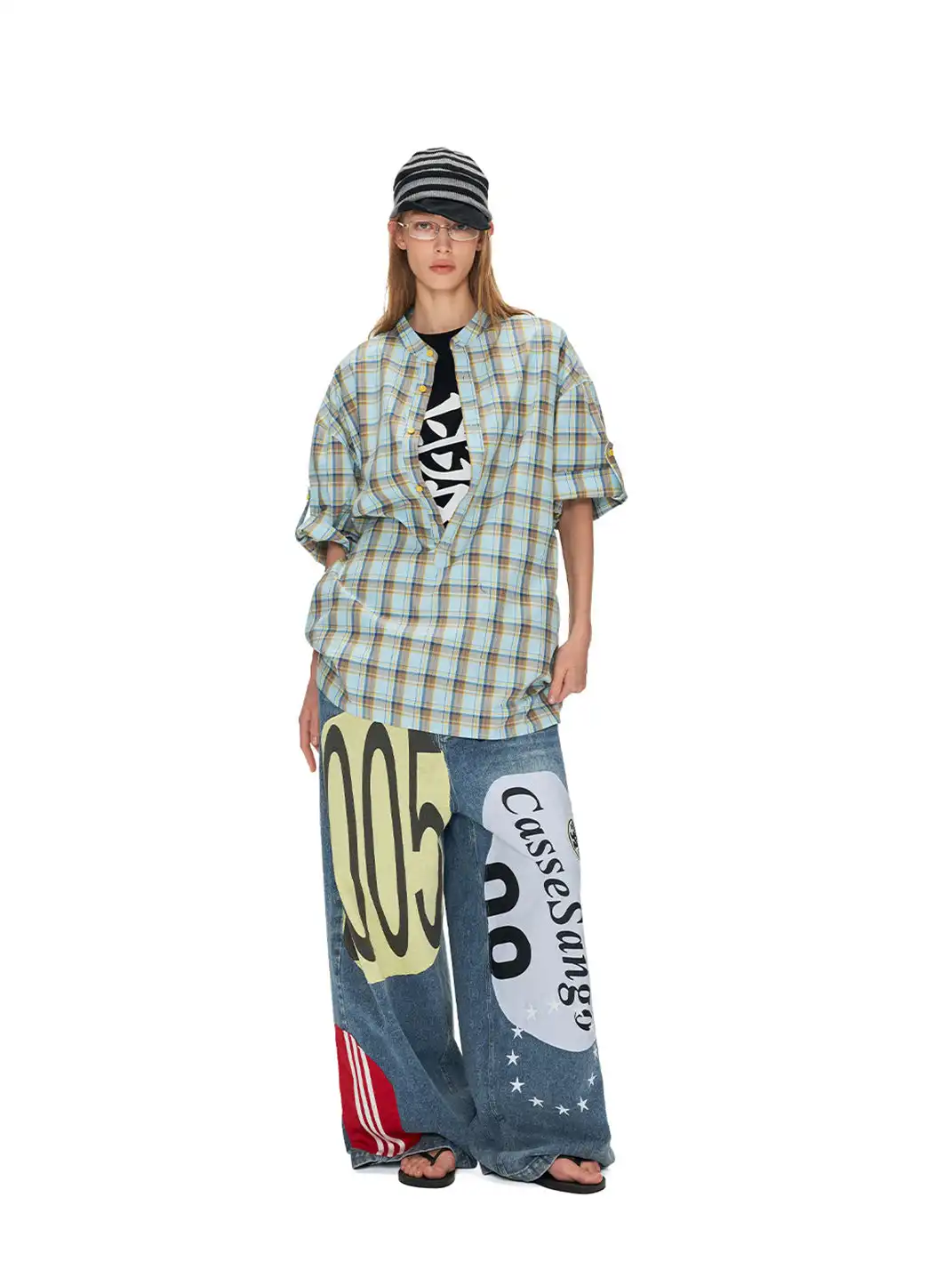 ANTERIOR LOVED | Blue And Yellow Plaid Polo Short Sleeve Shirt