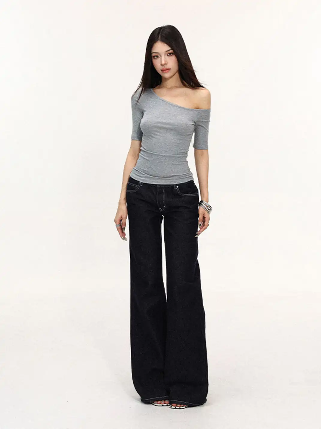 BIGGOLD | Off-Shoulder Versatile Short Sleeve T-Shirt