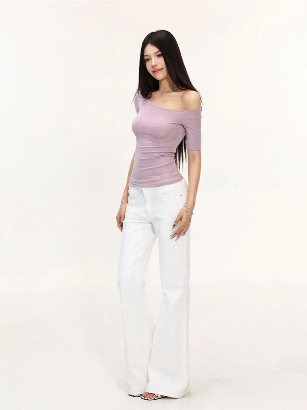 BIGGOLD | Off-Shoulder Versatile Short Sleeve T-Shirt