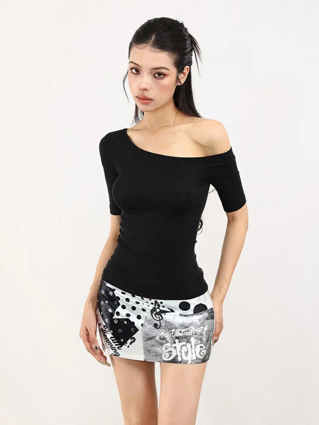 BIGGOLD | Off-Shoulder Versatile Short Sleeve T-Shirt