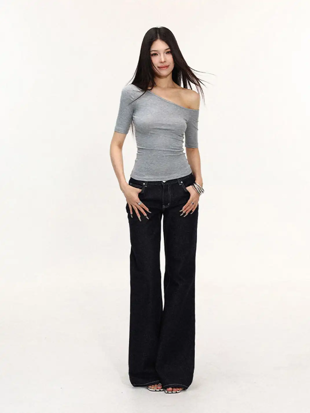 BIGGOLD | Off-Shoulder Versatile Short Sleeve T-Shirt