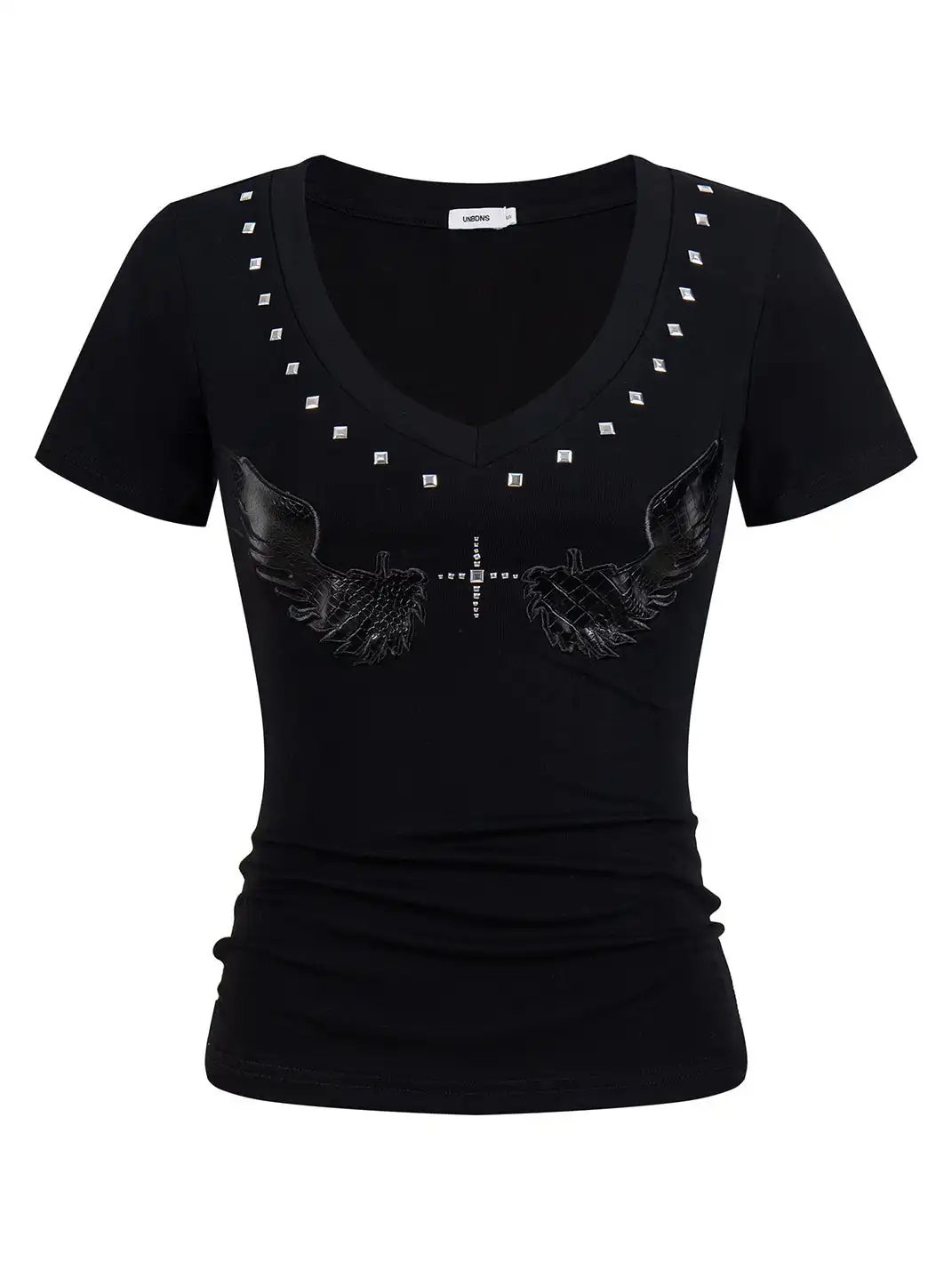 BIGGOLD | V-Neck Rivet T-Shirt