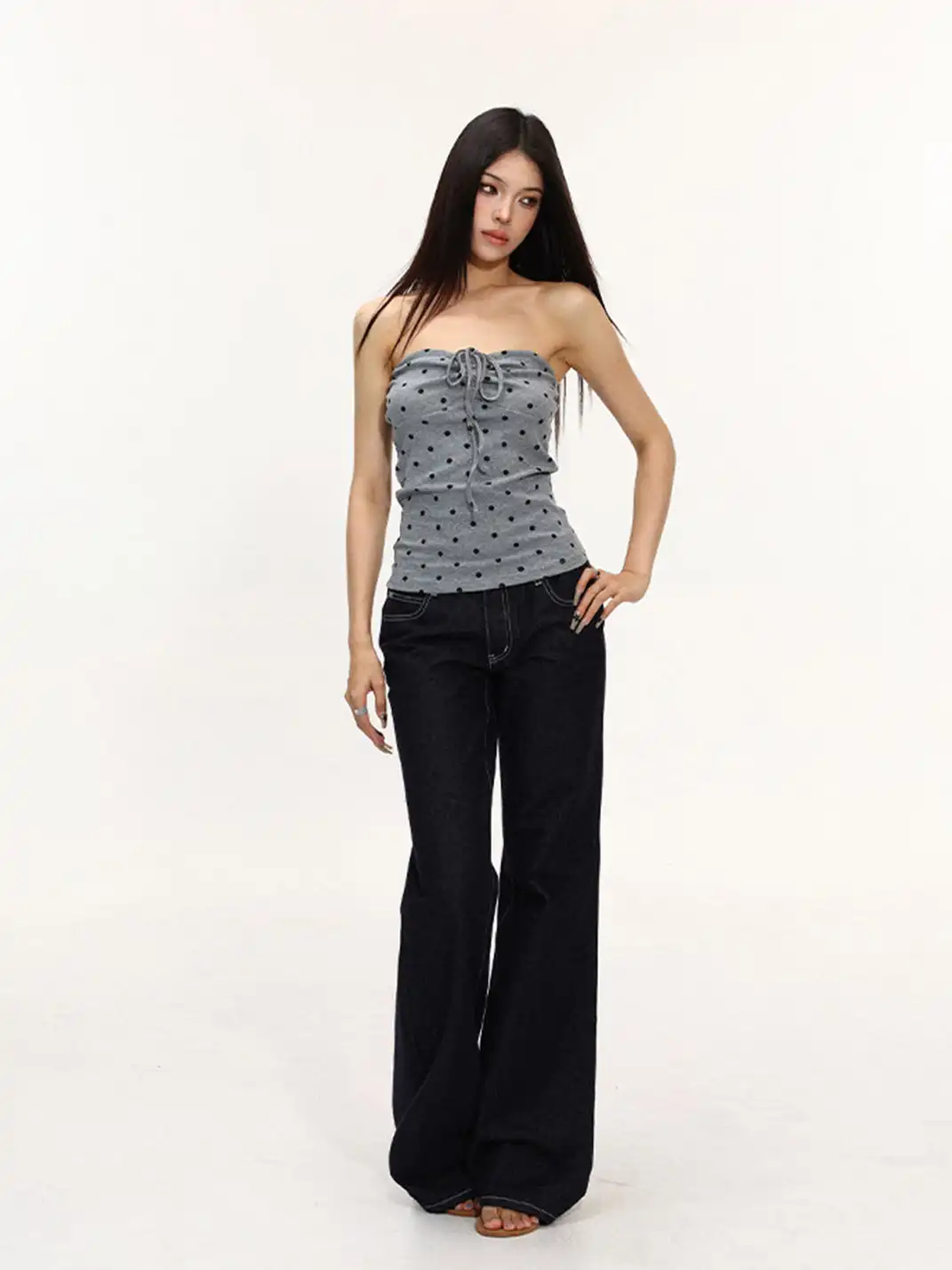 BIGGOLD | Thin Sun Protection Shrug Cardigan & Polka Dot Bandeau