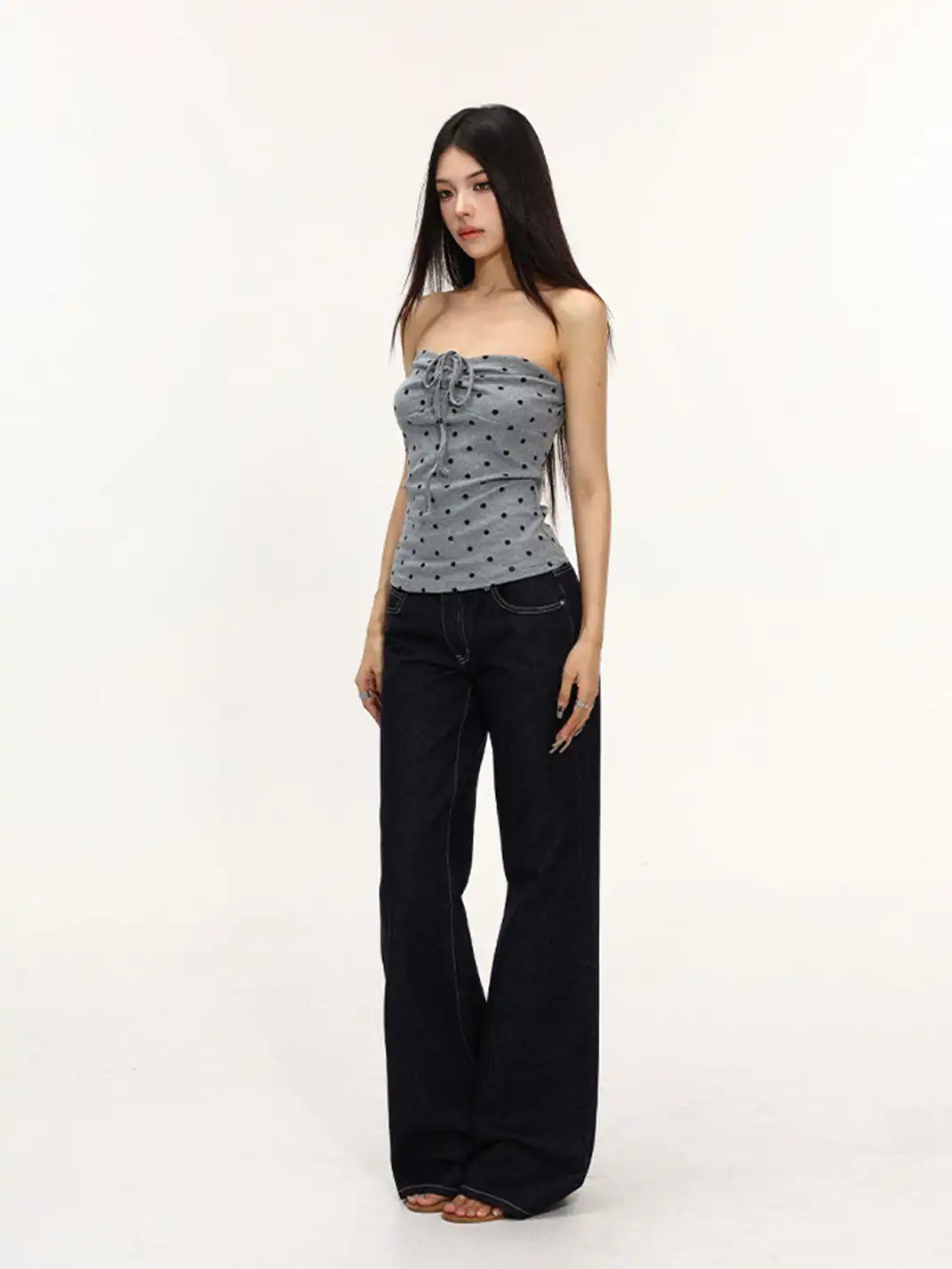 BIGGOLD | Thin Sun Protection Shrug Cardigan & Polka Dot Bandeau