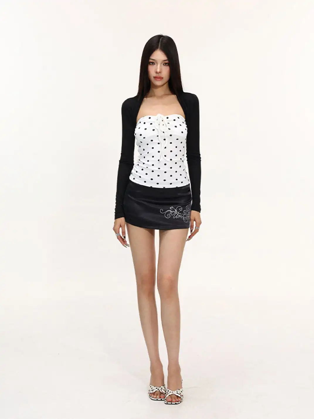BIGGOLD | Thin Sun Protection Shrug Cardigan & Polka Dot Bandeau