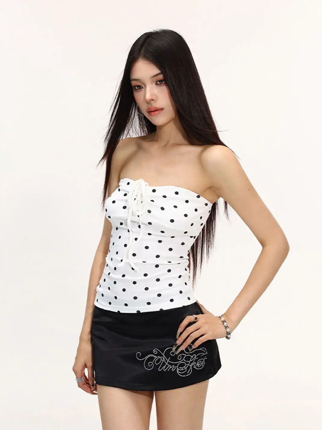 BIGGOLD | Thin Sun Protection Shrug Cardigan & Polka Dot Bandeau