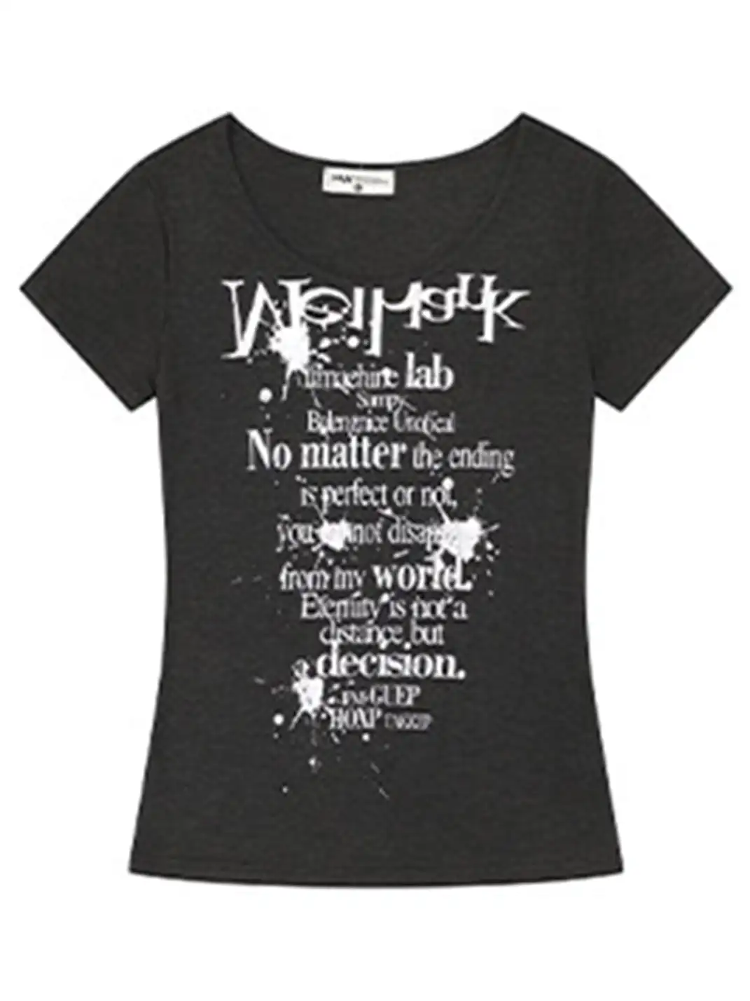 BIGGOLD | Letter Print U-Neck Short Sleeve T-Shirt