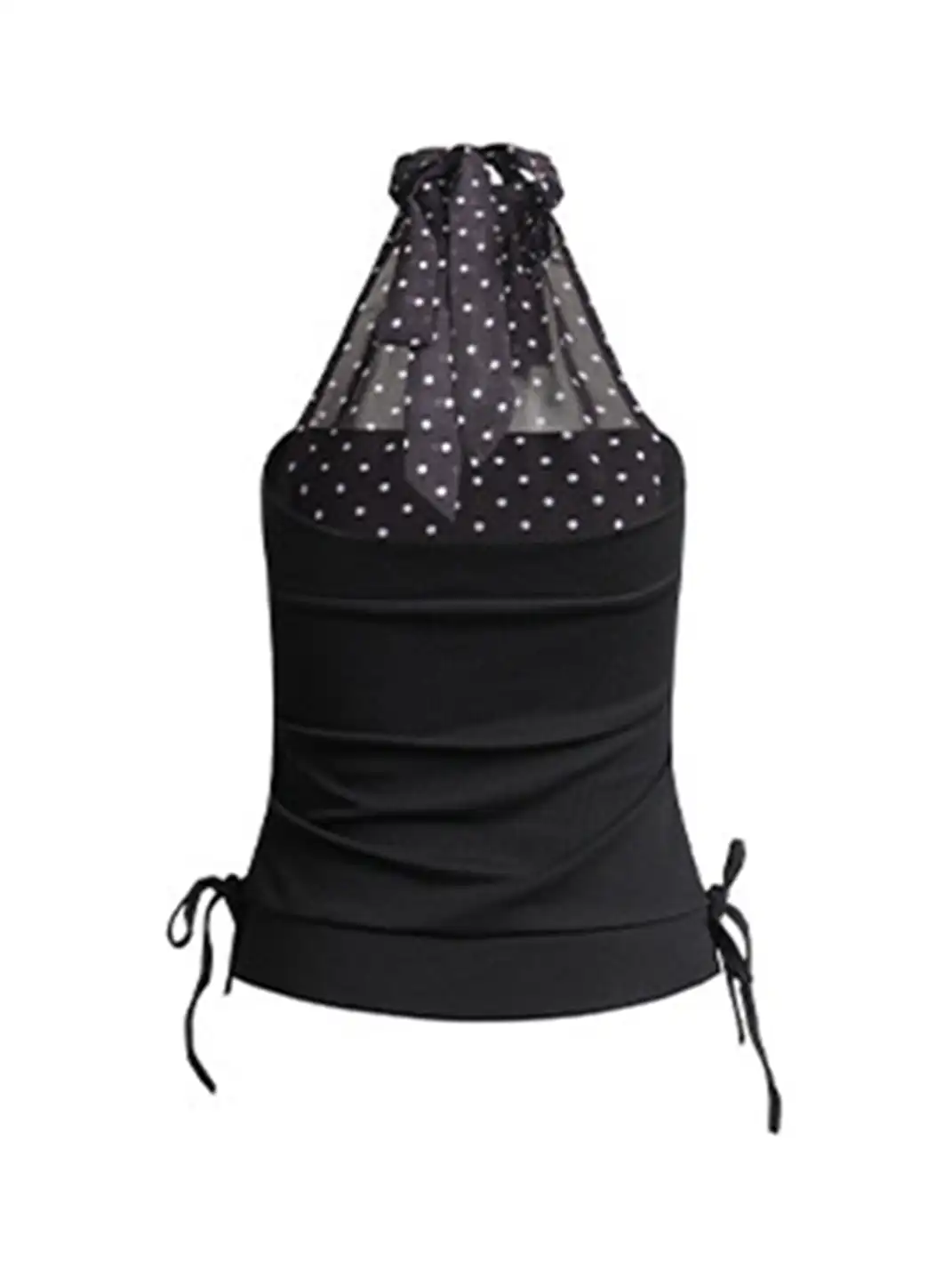 BIGGOLD | All-over Polka Dot Halter Tie Vest