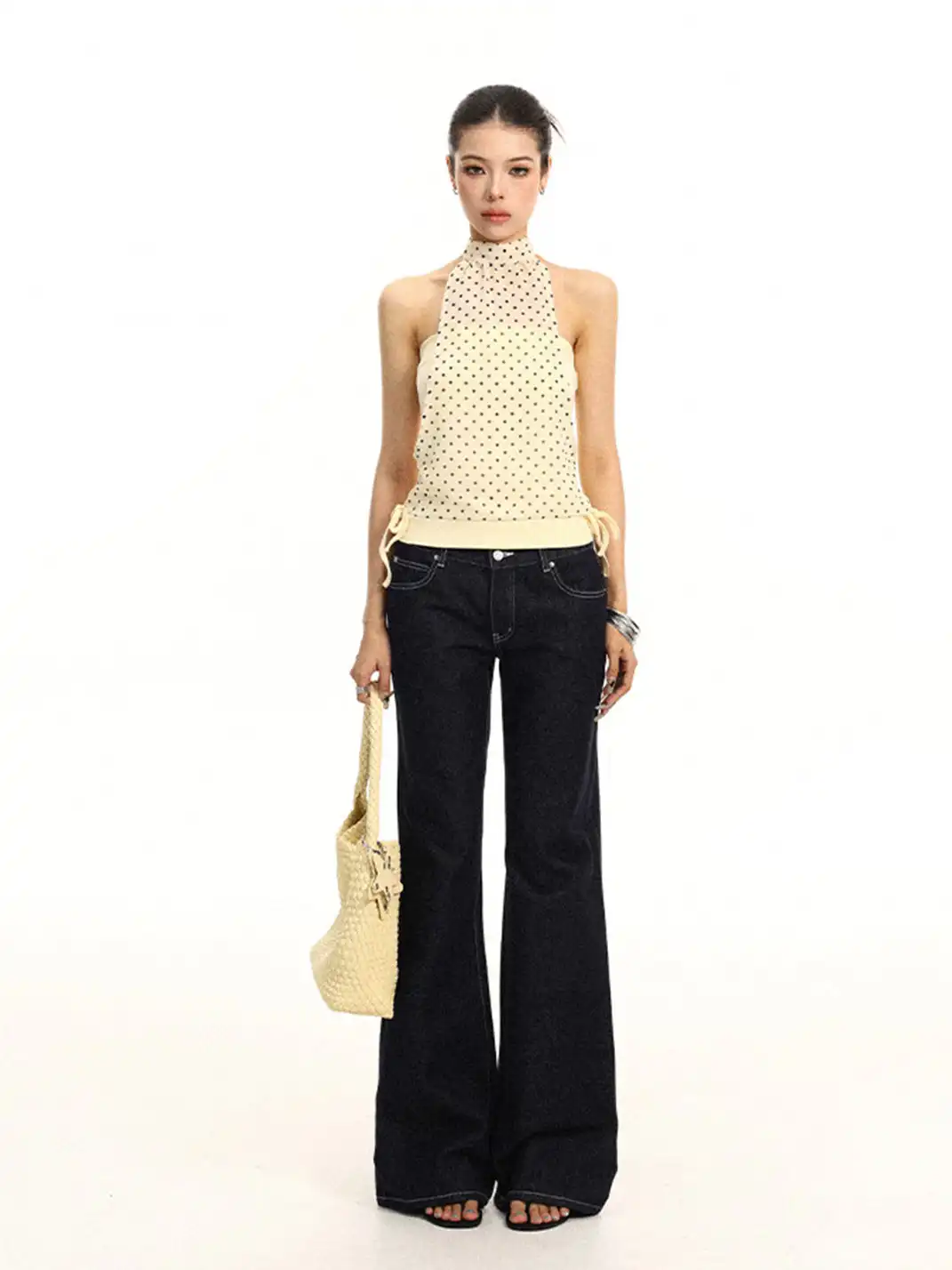BIGGOLD | All-over Polka Dot Halter Tie Vest