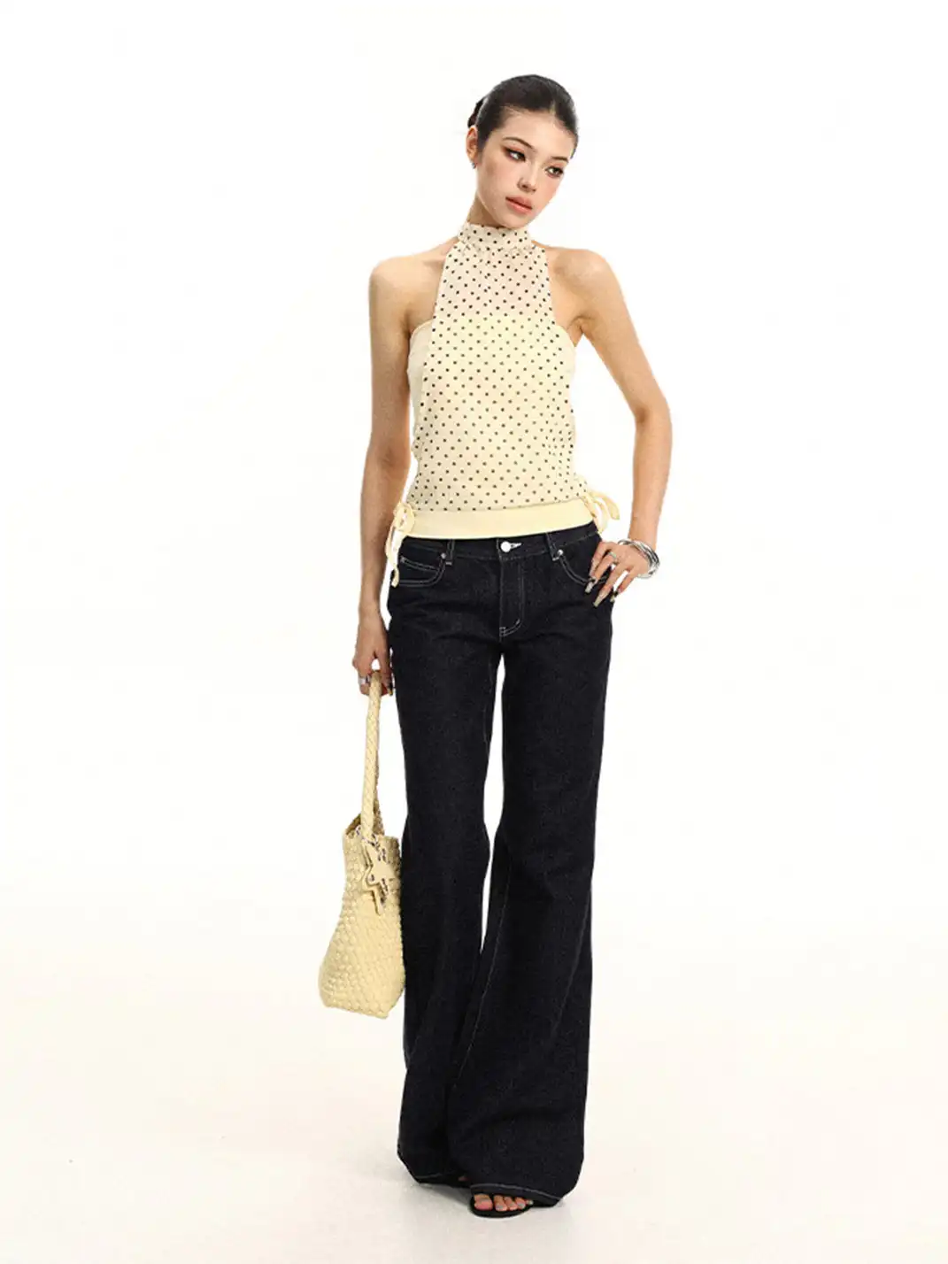 BIGGOLD | All-over Polka Dot Halter Tie Vest