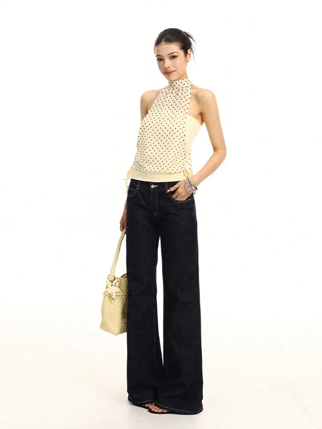 BIGGOLD | All-over Polka Dot Halter Tie Vest