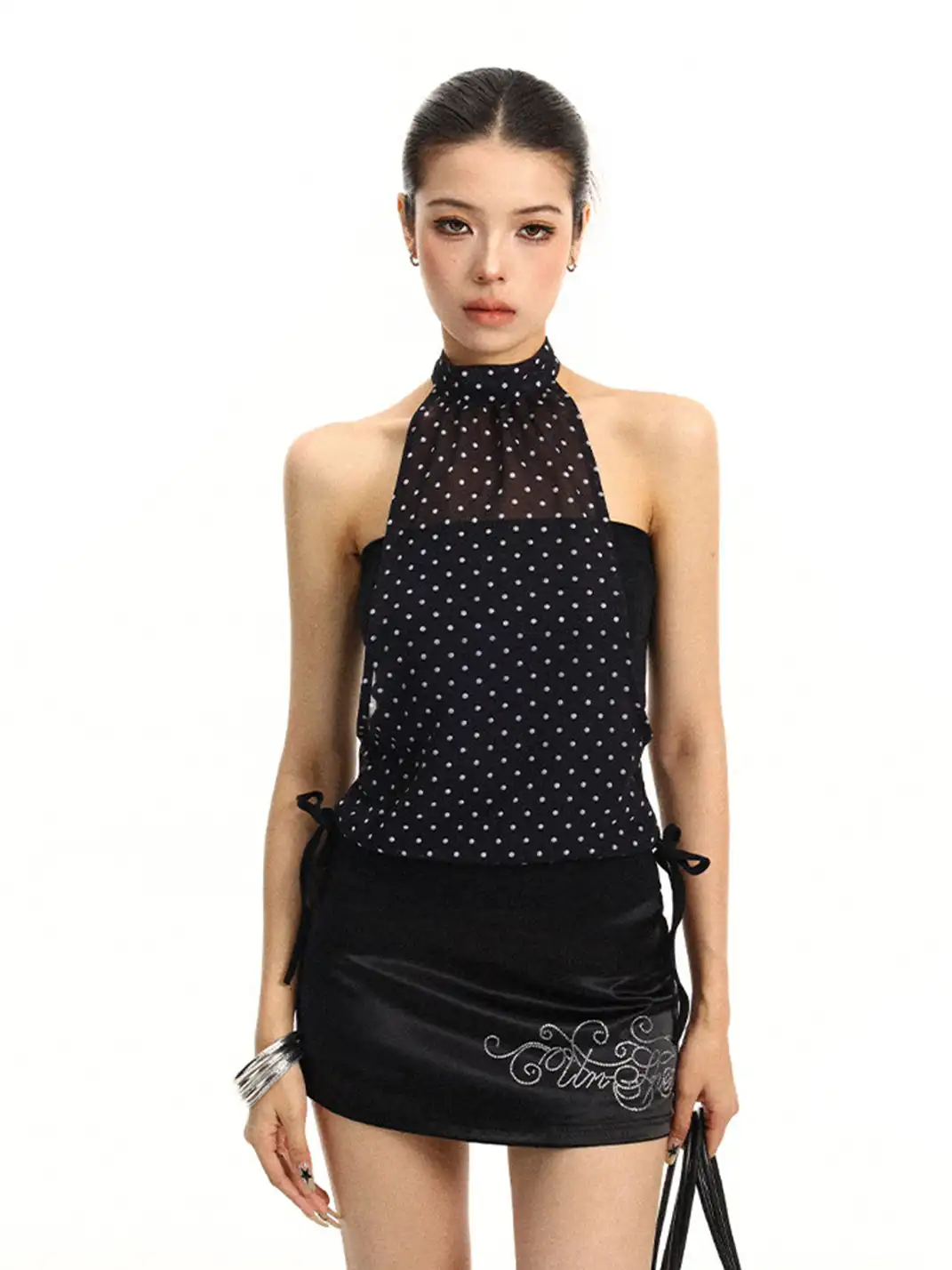 BIGGOLD | All-over Polka Dot Halter Tie Vest