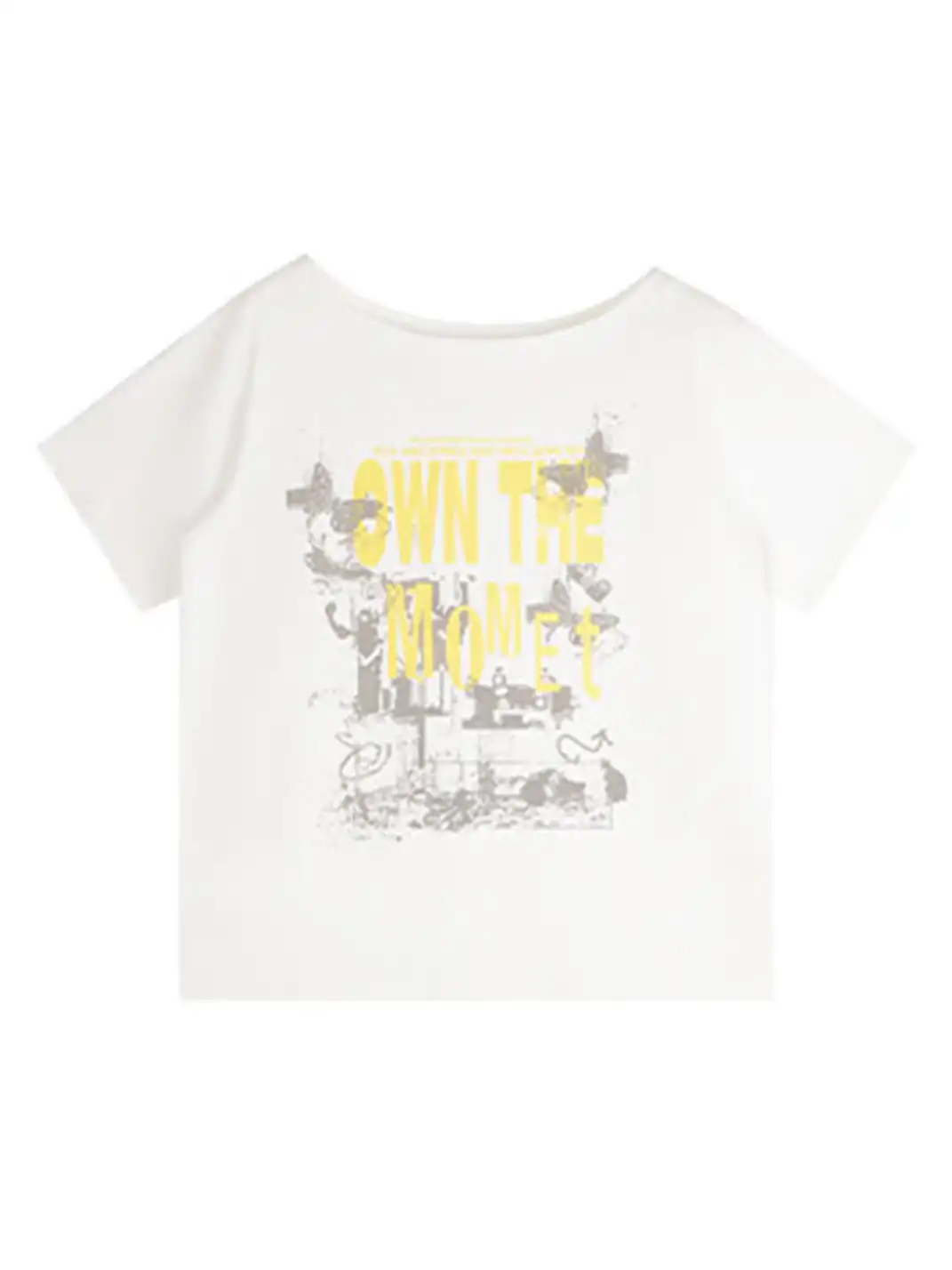 BIGGOLD | Graffiti Letter Print Off-Shoulder T-Shirt