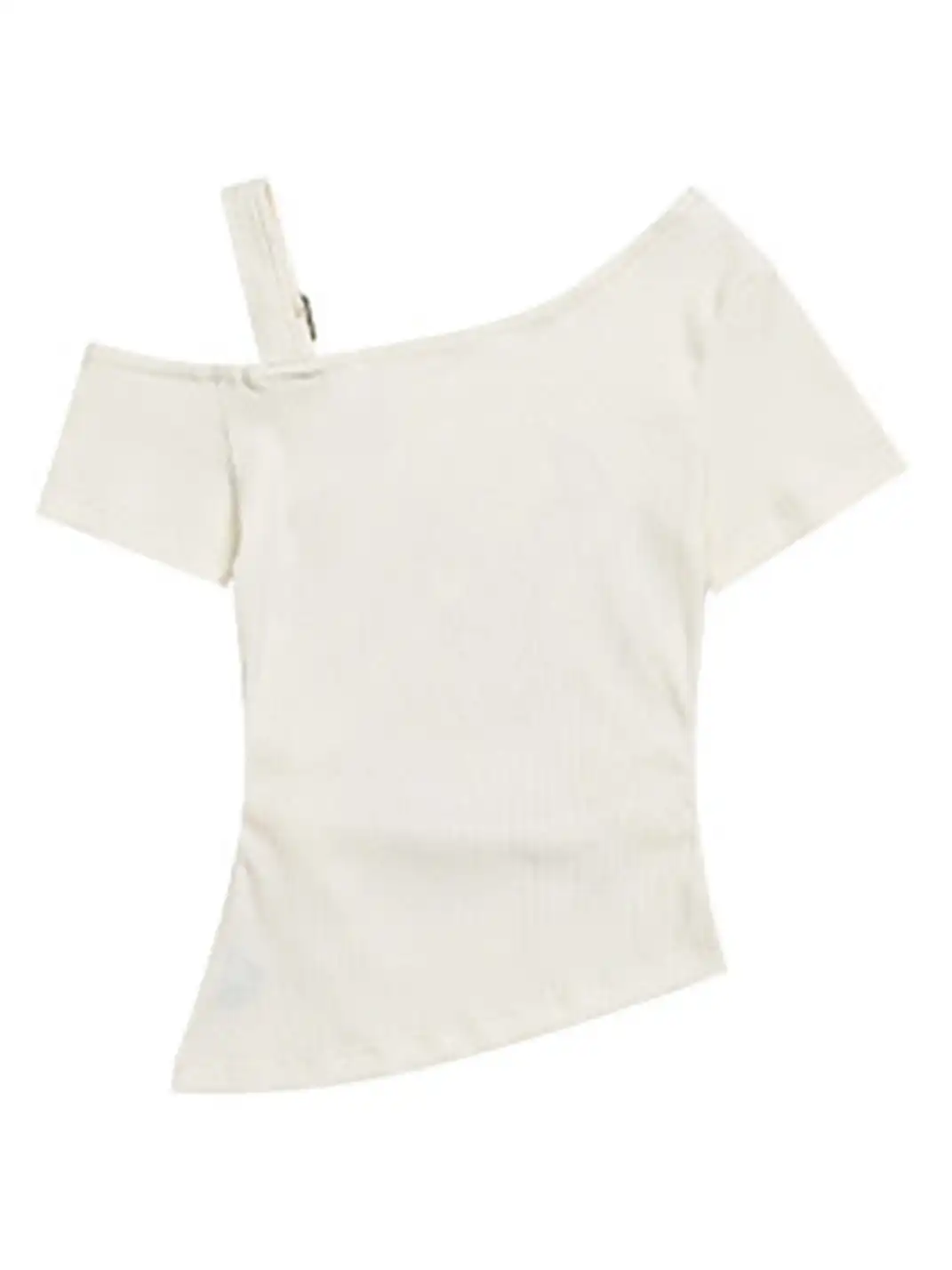 BIGGOLD | Adjustable Strap Graffiti Print Off-Shoulder T-Shirt