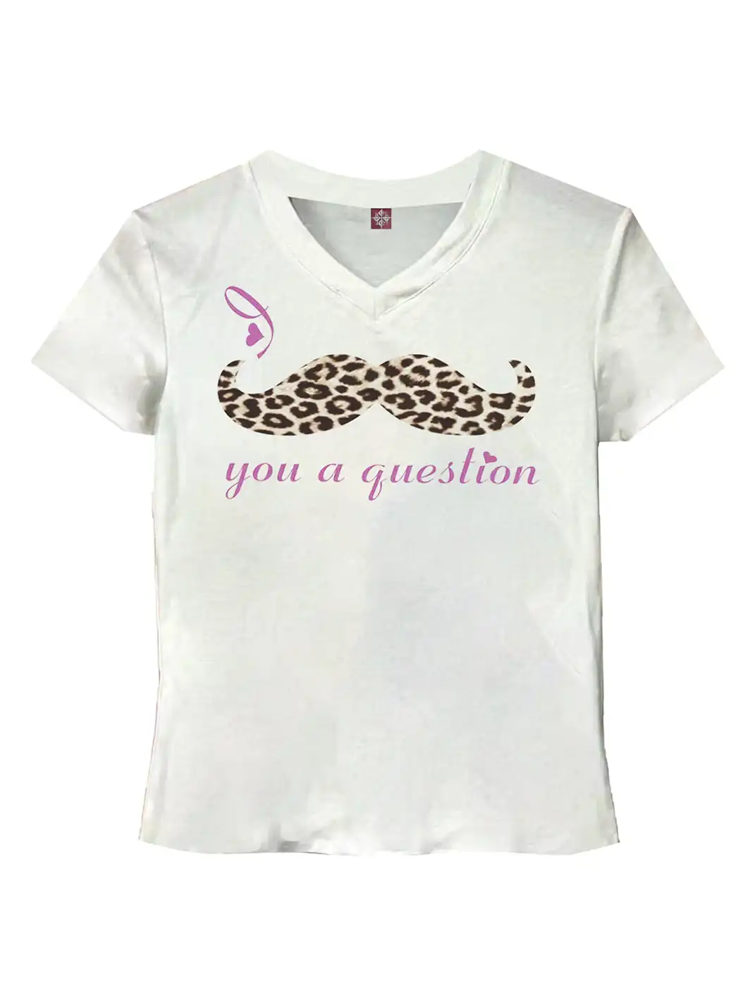 DETW | Leopard Print Slogan V-Neck T-Shirt