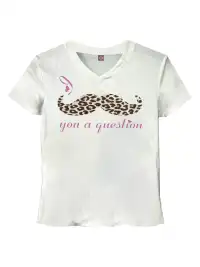 DETW | Leopard Print Slogan V-Neck T-Shirt