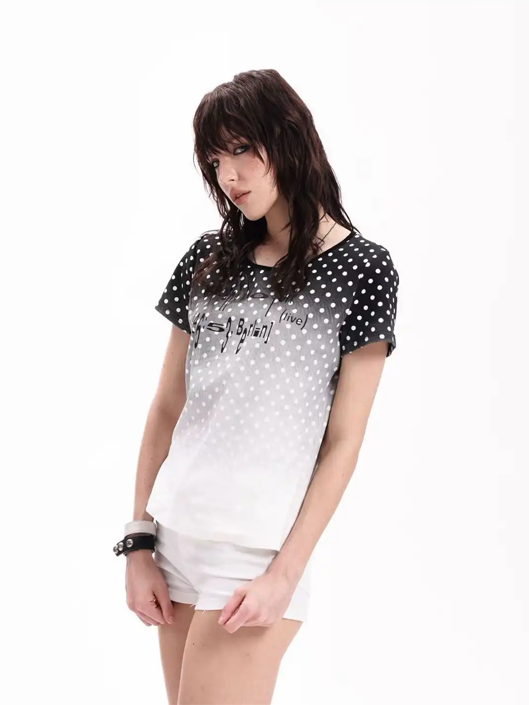 DETW | Gradient Polka Dot Print T-Shirt