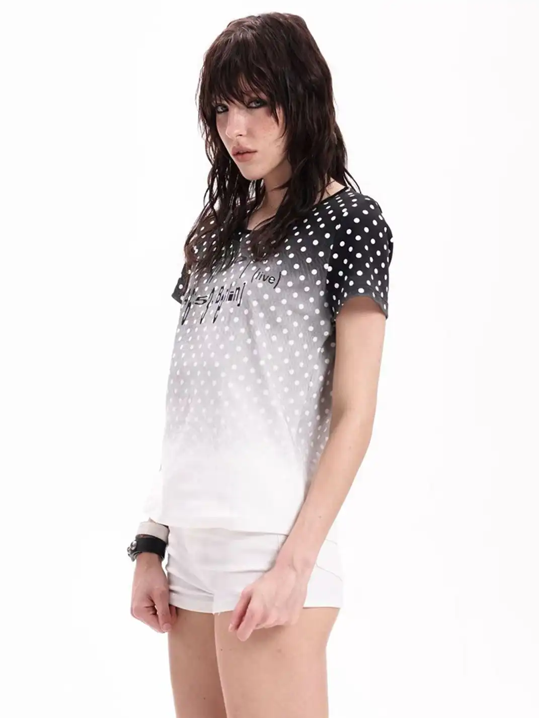 DETW | Gradient Polka Dot Print T-Shirt
