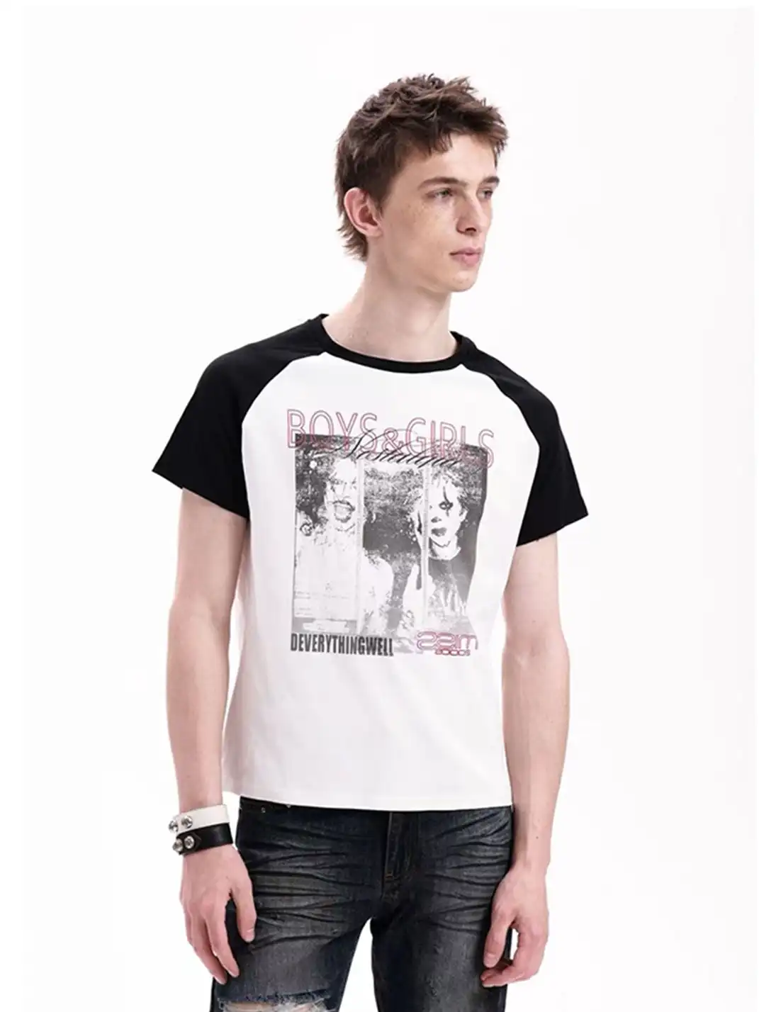 DETW | Record Cover Figure & Slogan Print T-Shirt
