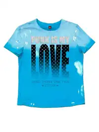 DETW | Gradient Polka Dot LOVE Slogan Destroyed Rolled Hem T-Shirt
