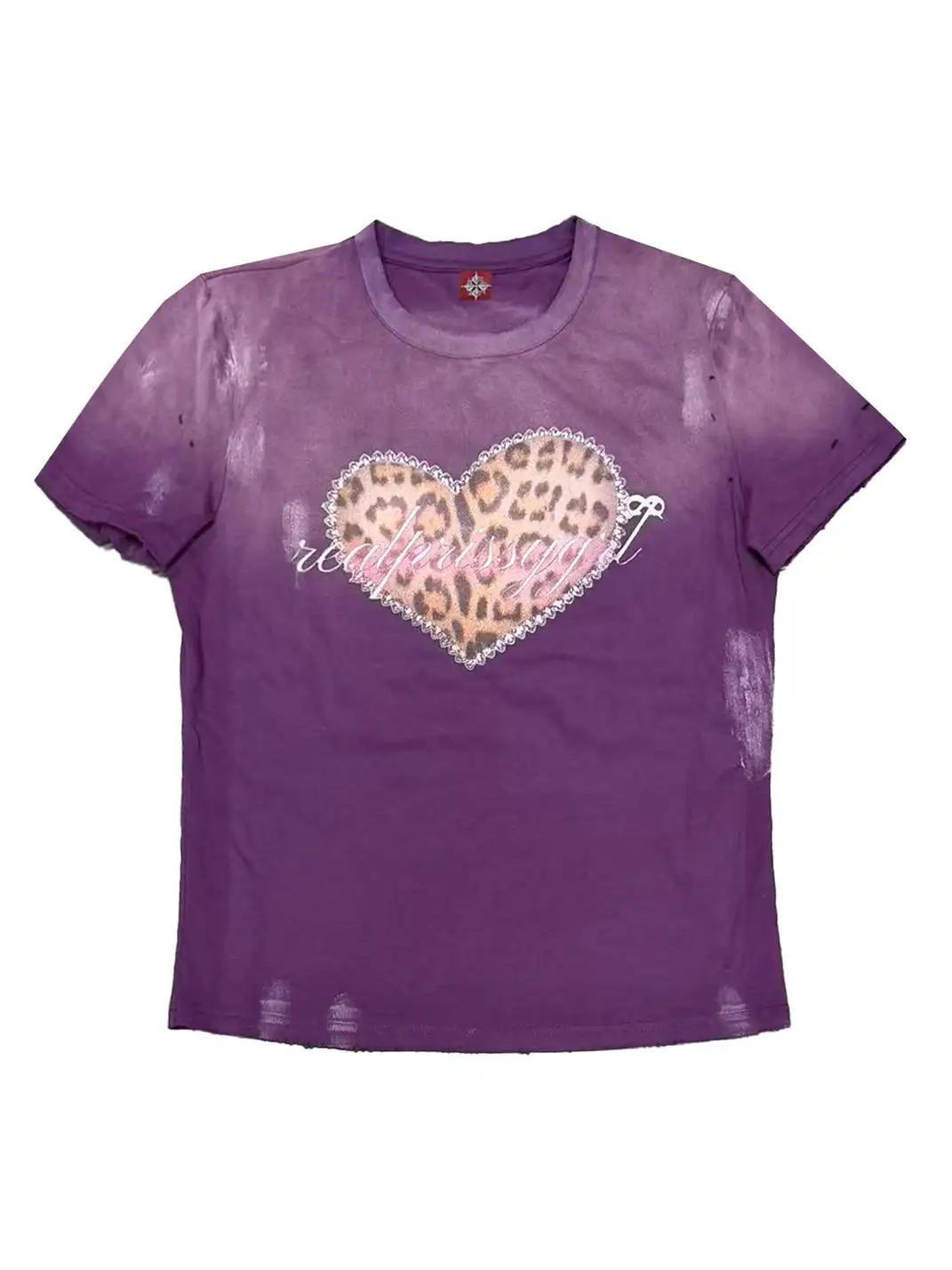 DETW | Leopard Print Heart Ripped T-Shirt