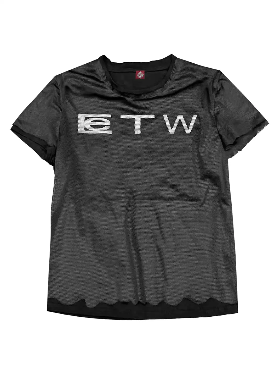 DETW | Mesh & Double Yarn Slogan T-Shirt