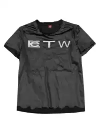 DETW | Mesh & Double Yarn Slogan T-Shirt