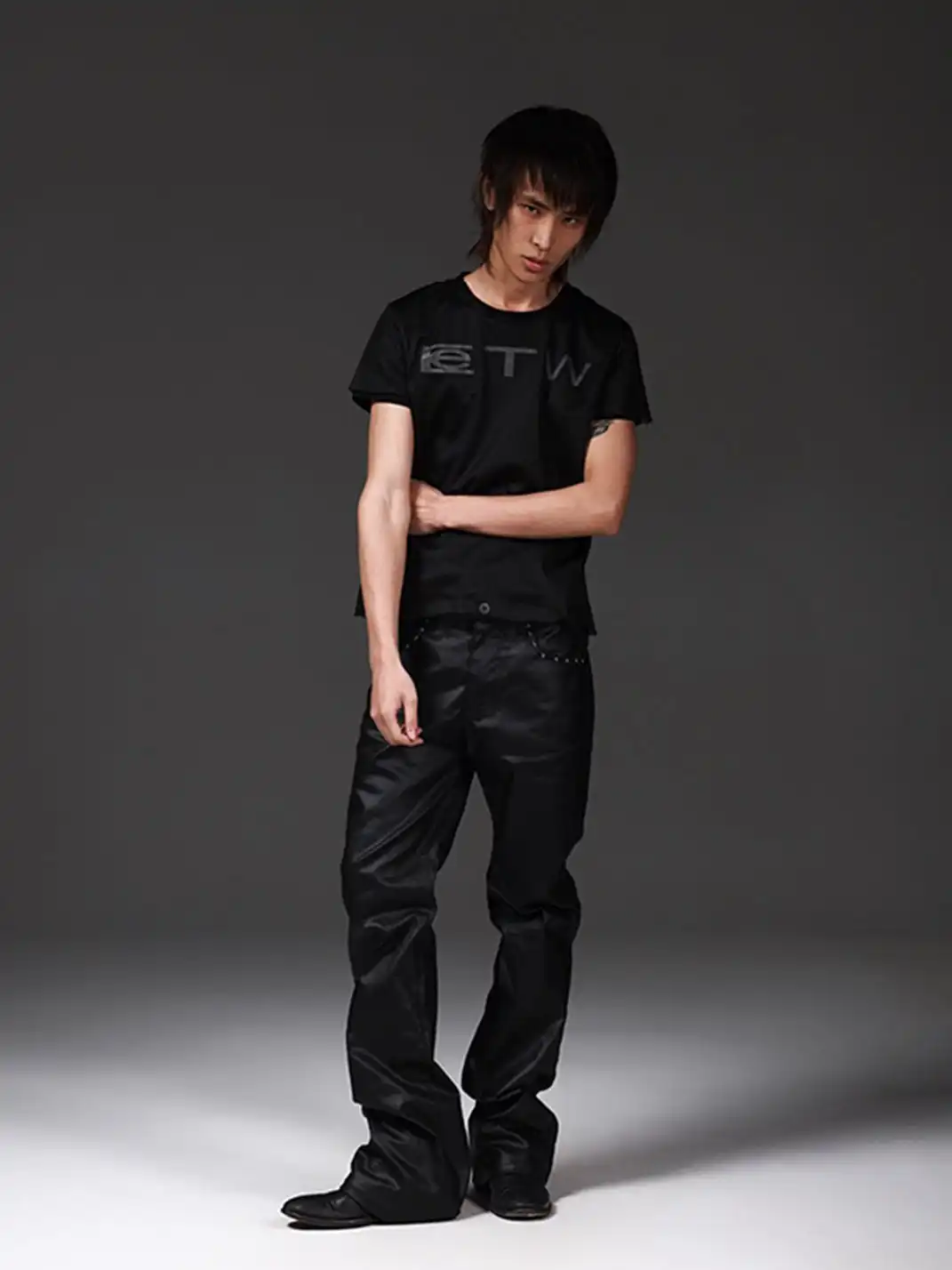 DETW | Mesh & Double Yarn Slogan T-Shirt