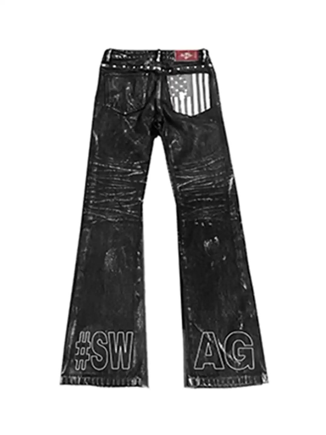 DETW | Heavy Waxed Pleated Rivet Star-Spangled Banner Jeans