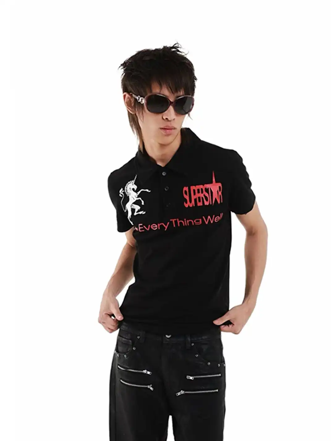 DETW | Unicorn Embroidered Print Polo Shirt