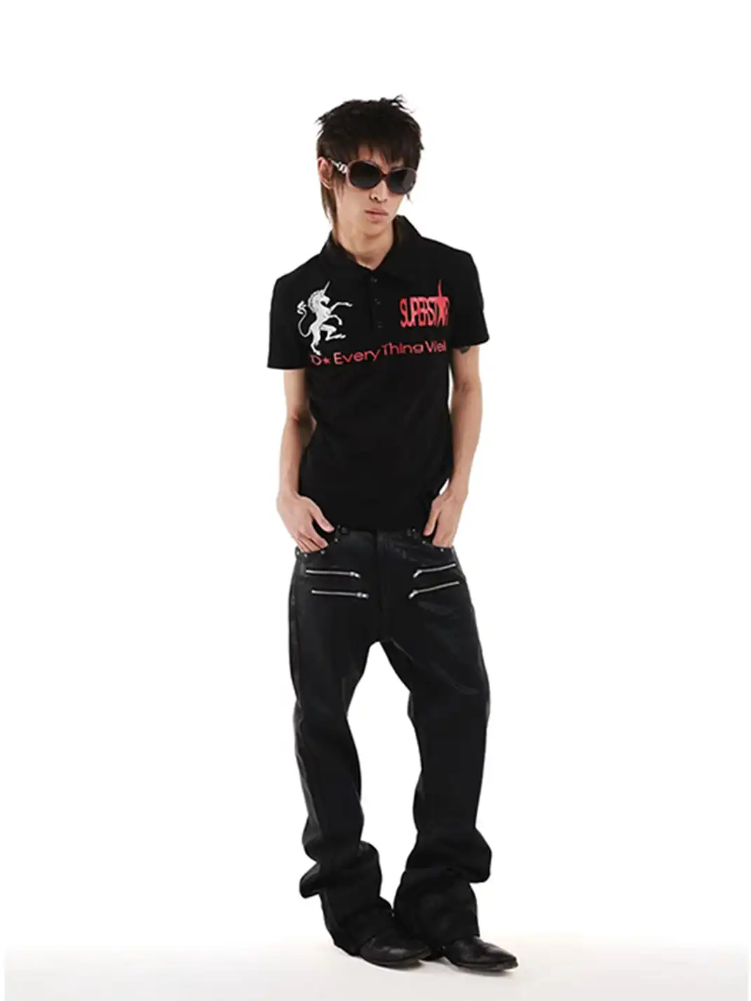 DETW | Unicorn Embroidered Print Polo Shirt