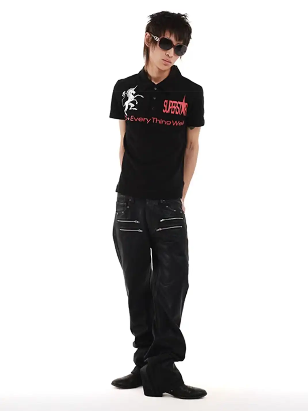 DETW | Unicorn Embroidered Print Polo Shirt