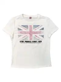 DETW | Union Jack Rhinestone & Glitter Crew Neck T-Shirt