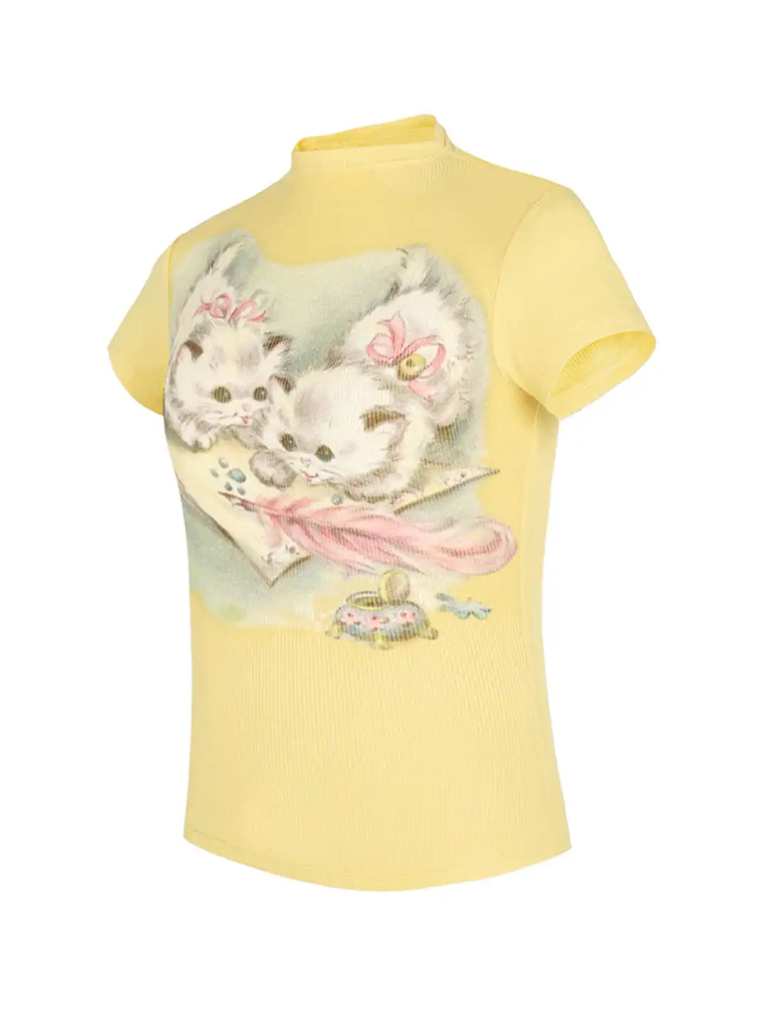 NECYSTUDIO | White Ink Print Cat T-Shirt
